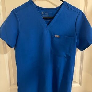 Figs Royal Blue Catarina Scrub Top